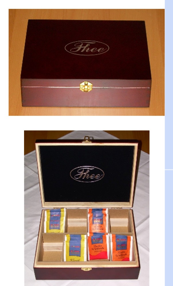 Teebox - Aufbewahrungsbox edel aus Holz (8 Faecher) in Dekorationen Shops